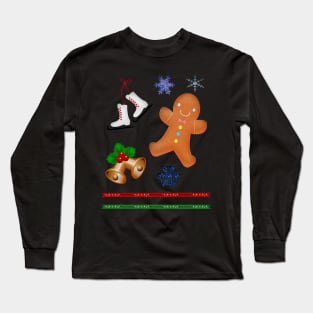 Christmas Items & Ginger Bread Man Long Sleeve T-Shirt